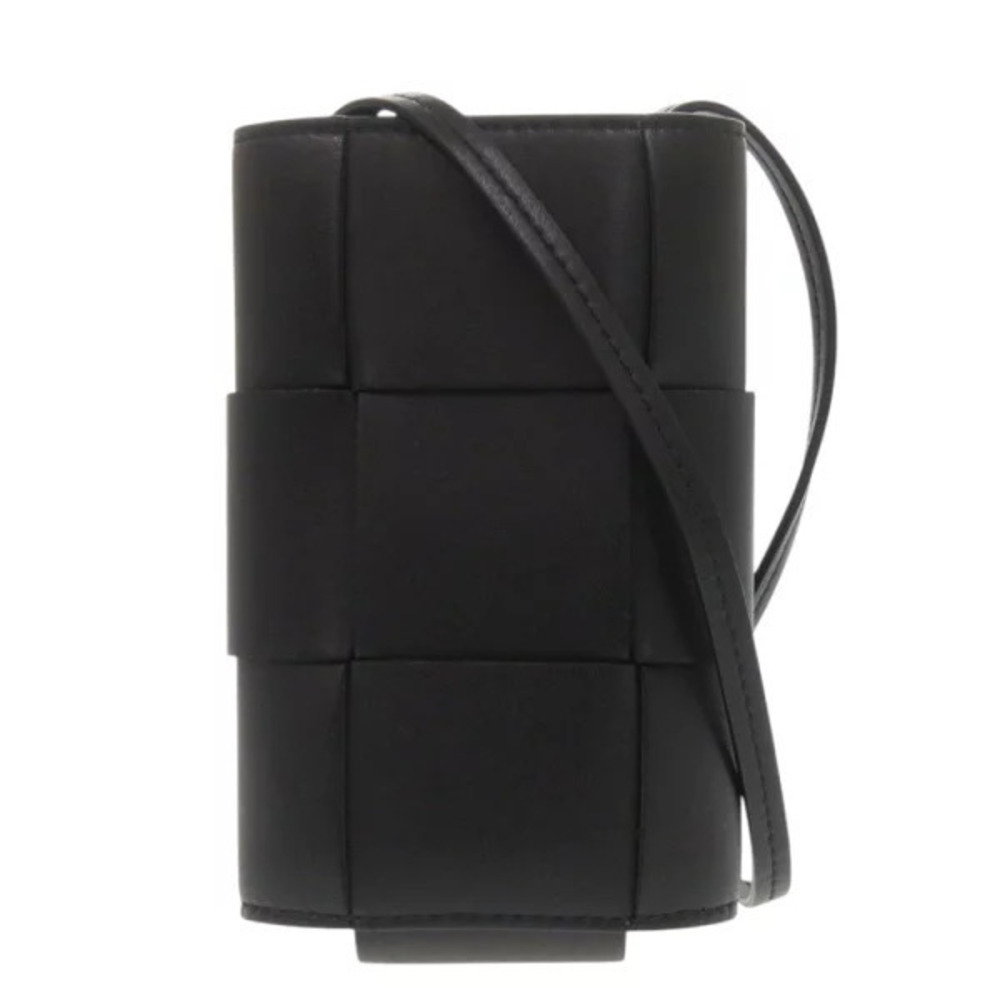 Bottega Veneta Maxi Intrecciato phone leather Crossbody bag Woven Black